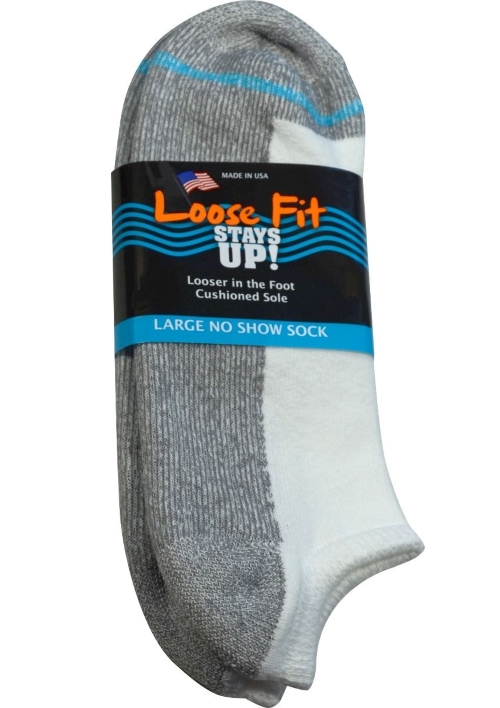 Loose Fit Stays Up No-Show Sock